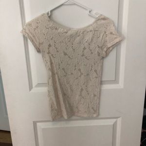 Cream laced top